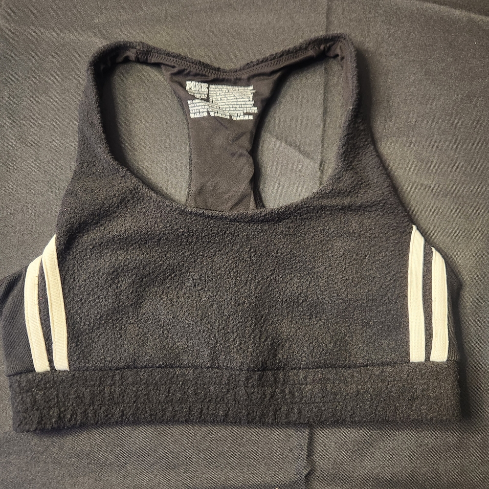 Victoria's Secret Black Sports Bra with White Accents